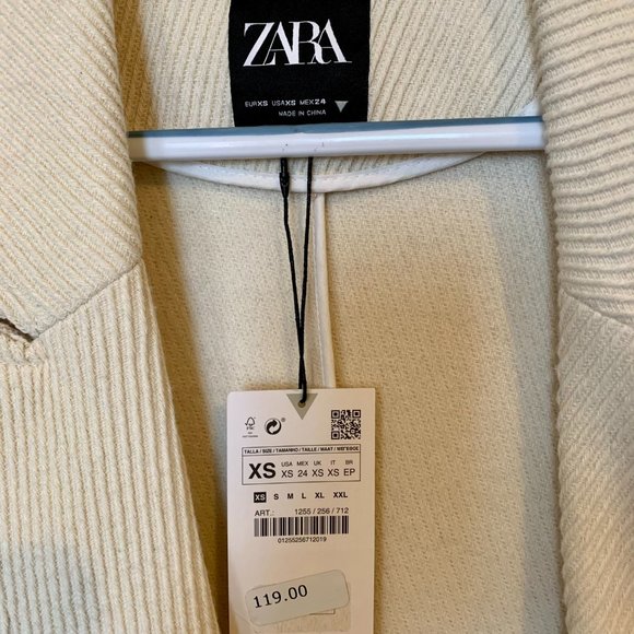 ZARA DOUBLE BREASTED TEXTURED OVERSIZED COAT - XS - Picture 6 of 6